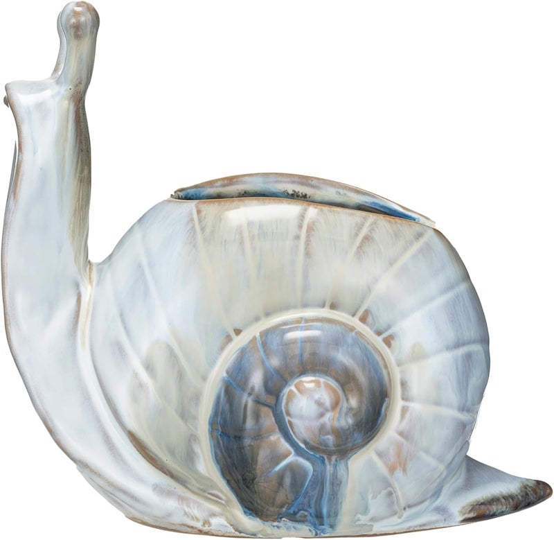 Creative Co-op Stoneware Snail Vase/Planter with Reactive Glaze, Multicolor - Image 1